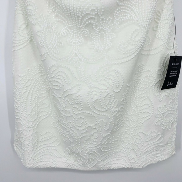Lulus Dress Womens Small White Got Your Attention Embroidered Strapless Bodycon - Picture 7 of 11